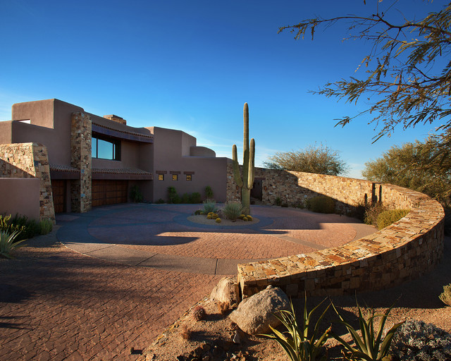 Desert Pueblo 1 American Southwest House Exterior Phoenix by