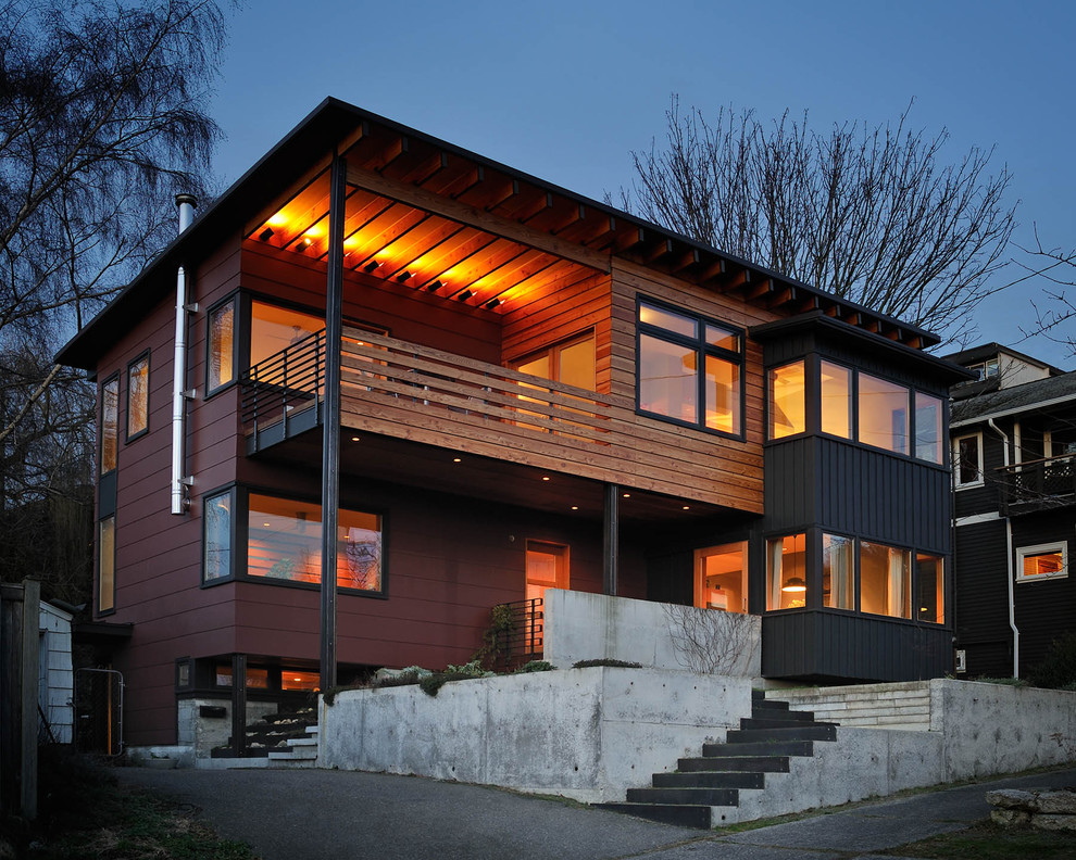 Источник вдохновения для домашнего уюта: двухэтажный дом в современном стиле