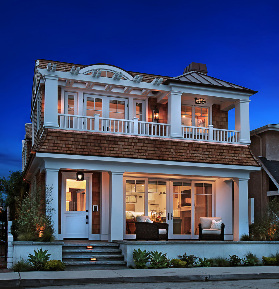 Design ideas for a traditional house exterior in Orange County.