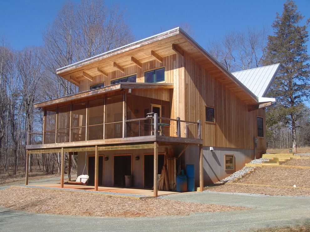 Große, Dreistöckige Moderne Holzfassade Haus in Sonstige