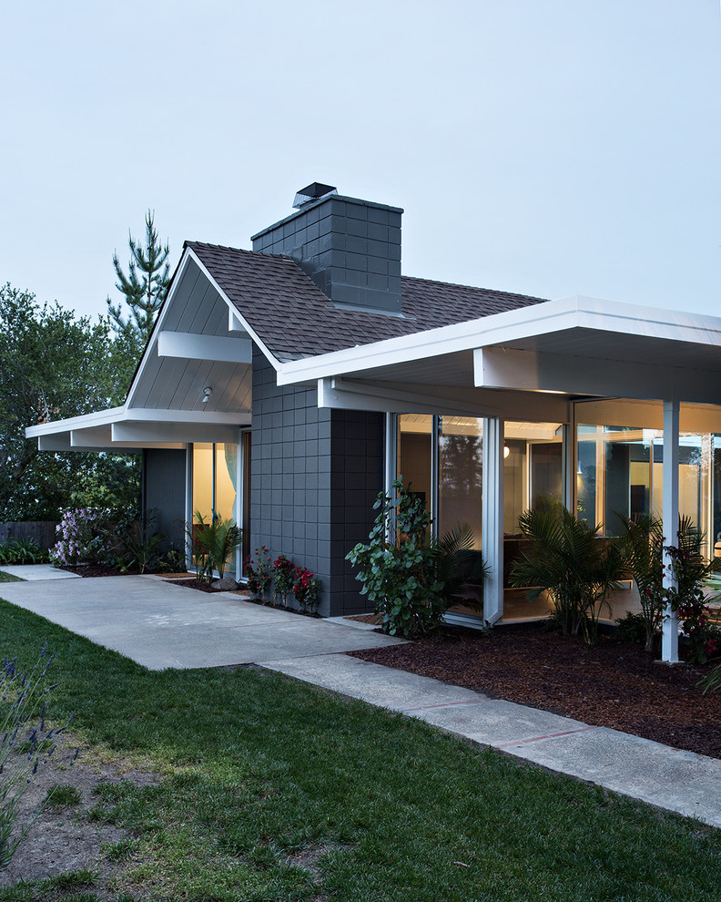 Inspiration for a 1960s gray one-story exterior home remodel in San Francisco