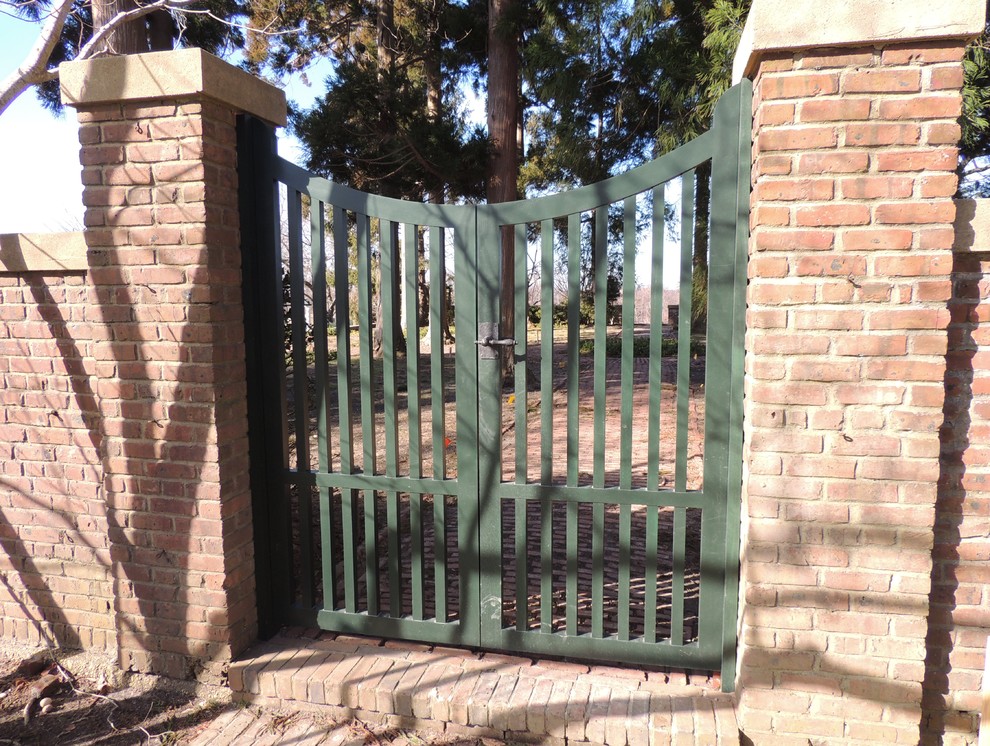 Double Garden Gate with Dark Bronze Gate Hardware Traditional