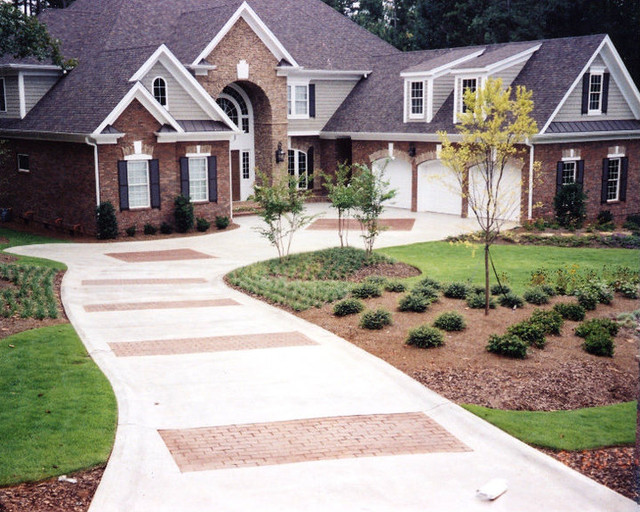 Driveway Concrete Resurfacing Traditional House Exterior Atlanta