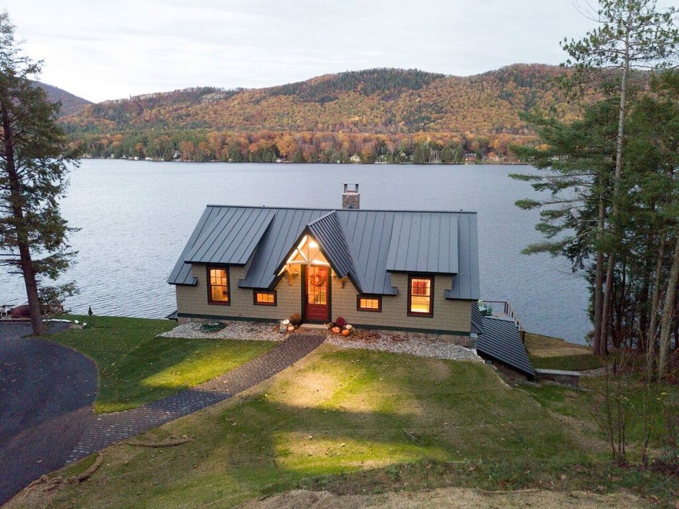 Dunmore Lake House Rustic Exterior Burlington by Nancy Leary