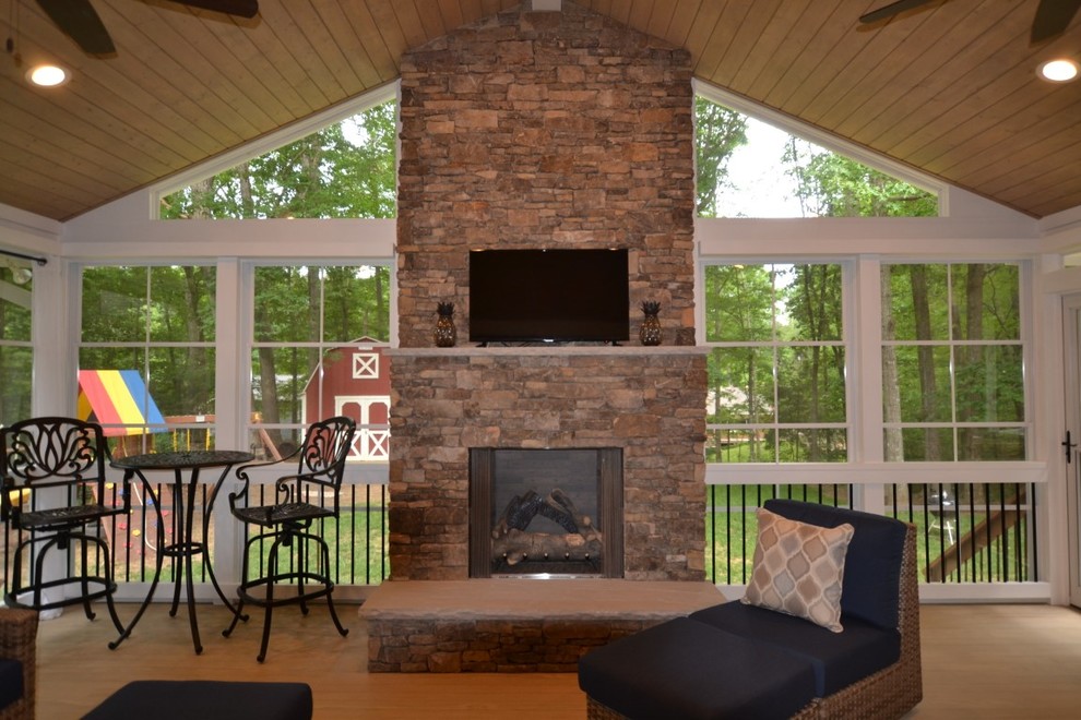 Durham Deck Transformed into ThreeSeason Room Traditional Exterior