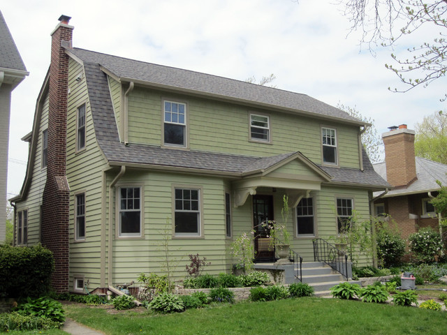 Dutch Colonial Style Home Evanston IL James Hardie Artisan Siding 