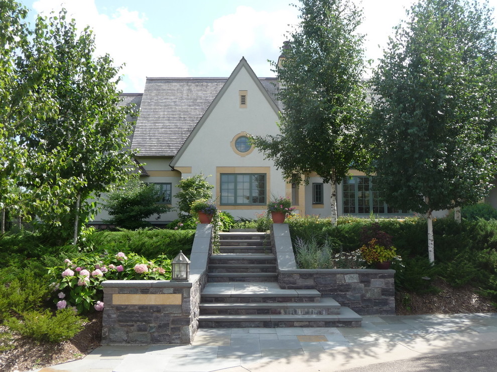 This is an example of a traditional two floor house exterior in Minneapolis.