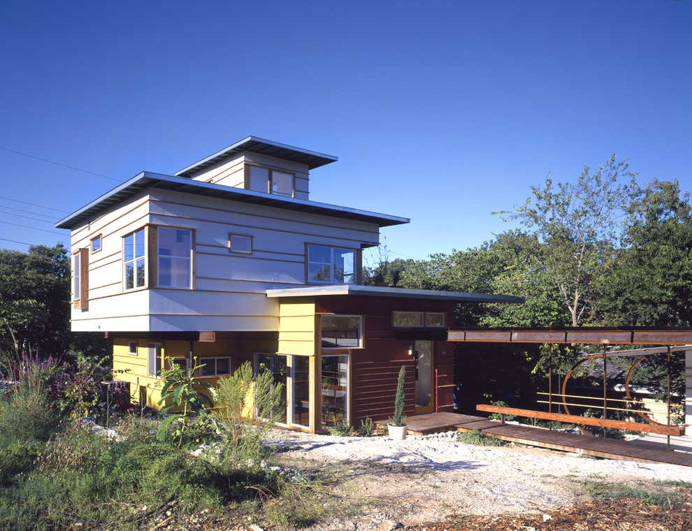 Small eclectic exterior home photo in Austin