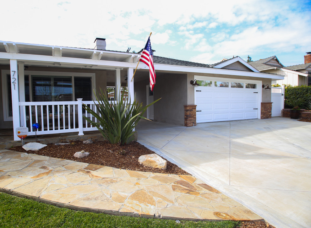 El Rey Exterior Stucco Midcentury Exterior Orange County by