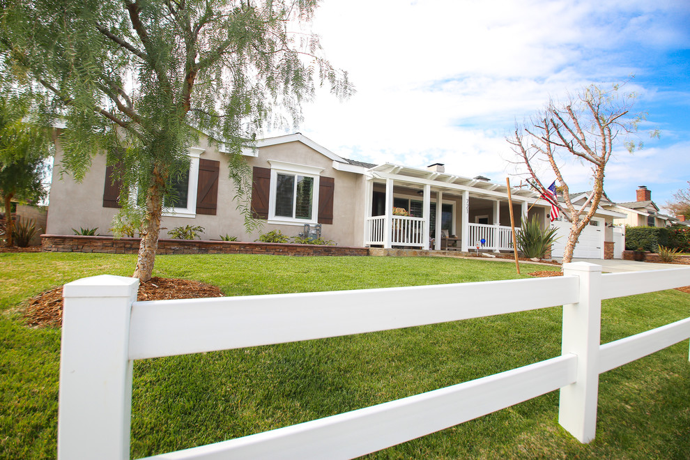 El Rey Exterior Stucco Midcentury Exterior Orange County by