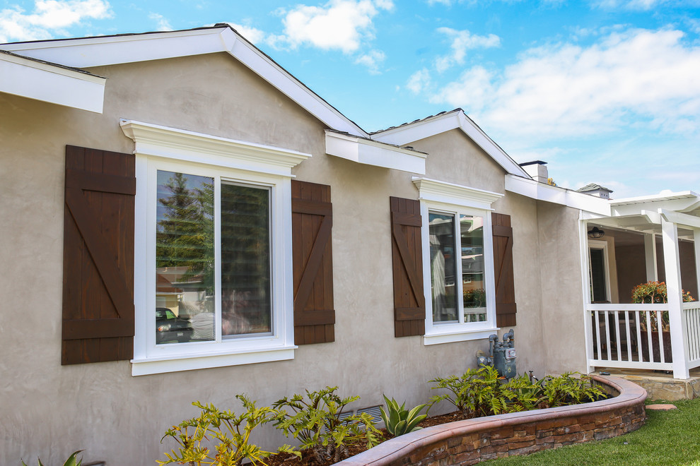 El Rey Exterior Stucco Midcentury Exterior Orange County by