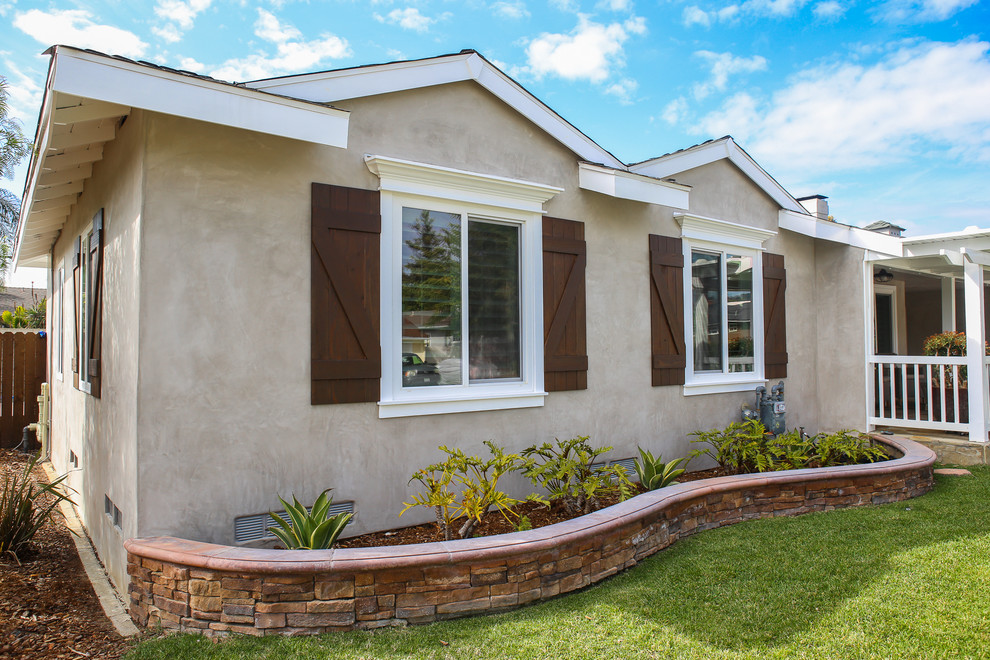 El Rey Exterior Stucco Midcentury Exterior Orange County by