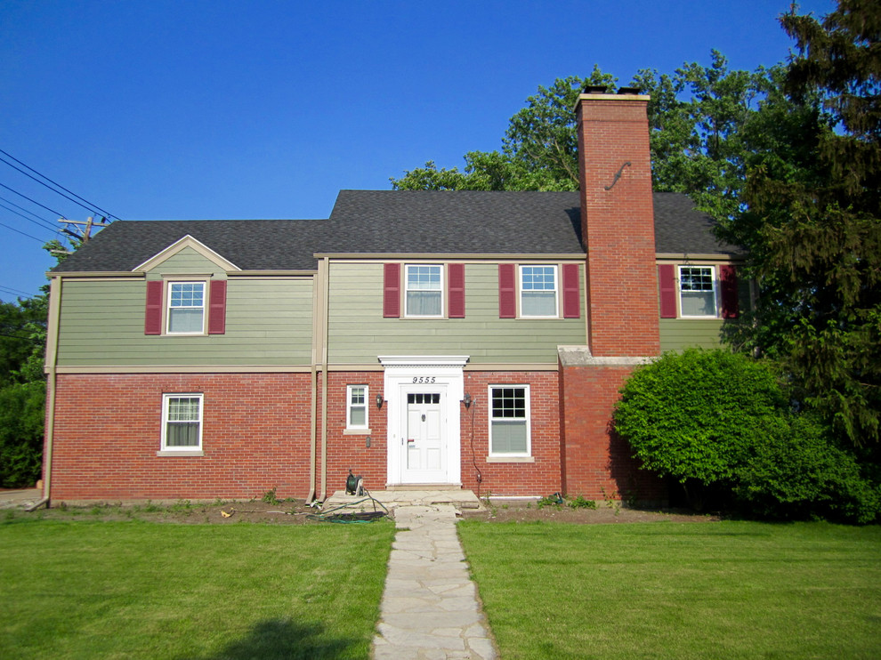 Evanston, IL Colorful Colonial Home James Hardie Siding Traditional