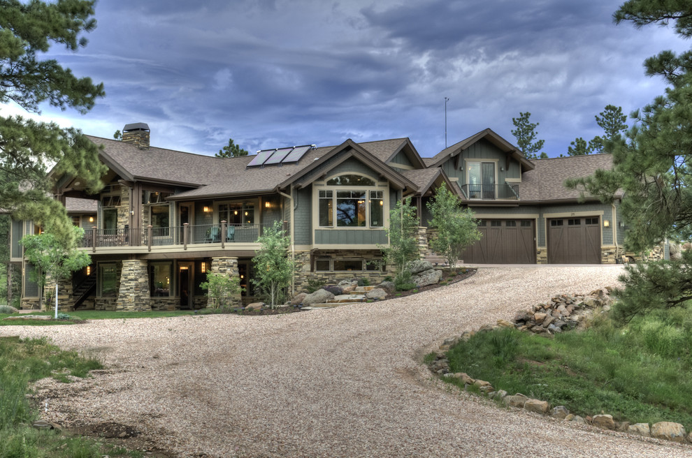 Craftsman wood exterior home idea in Denver