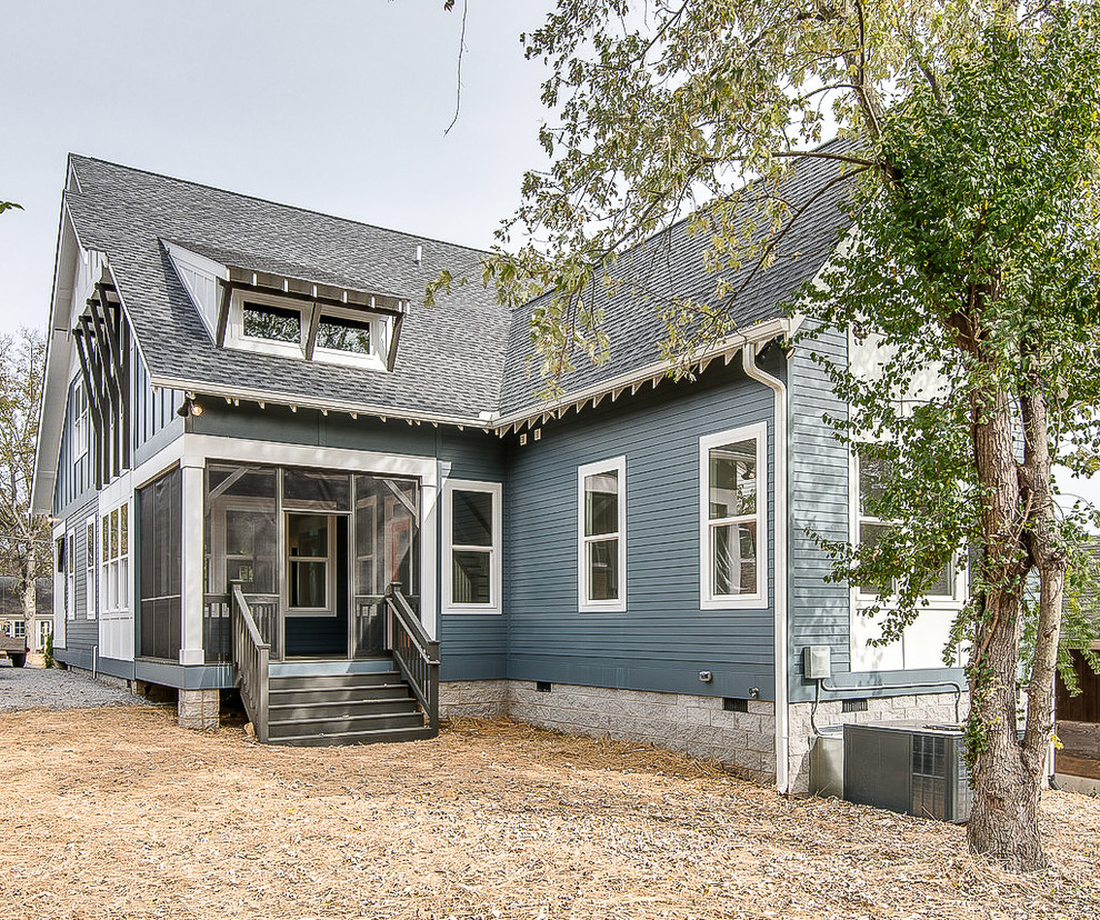 Exterior - Blue Siding with White Trim - Transitional - House Exterior ...