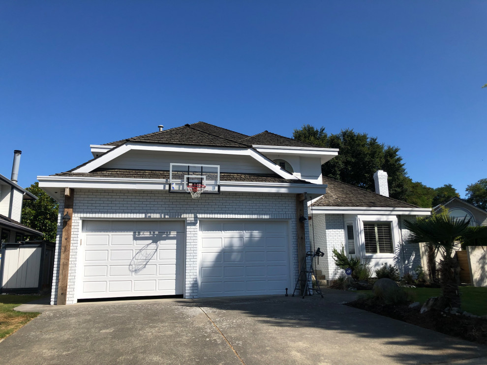 Exterior Brick Staining White After Photo Beach Style Exterior