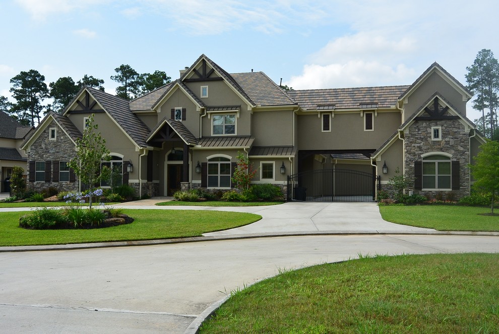 Exterior Custom Home Build Transitional Exterior Houston by