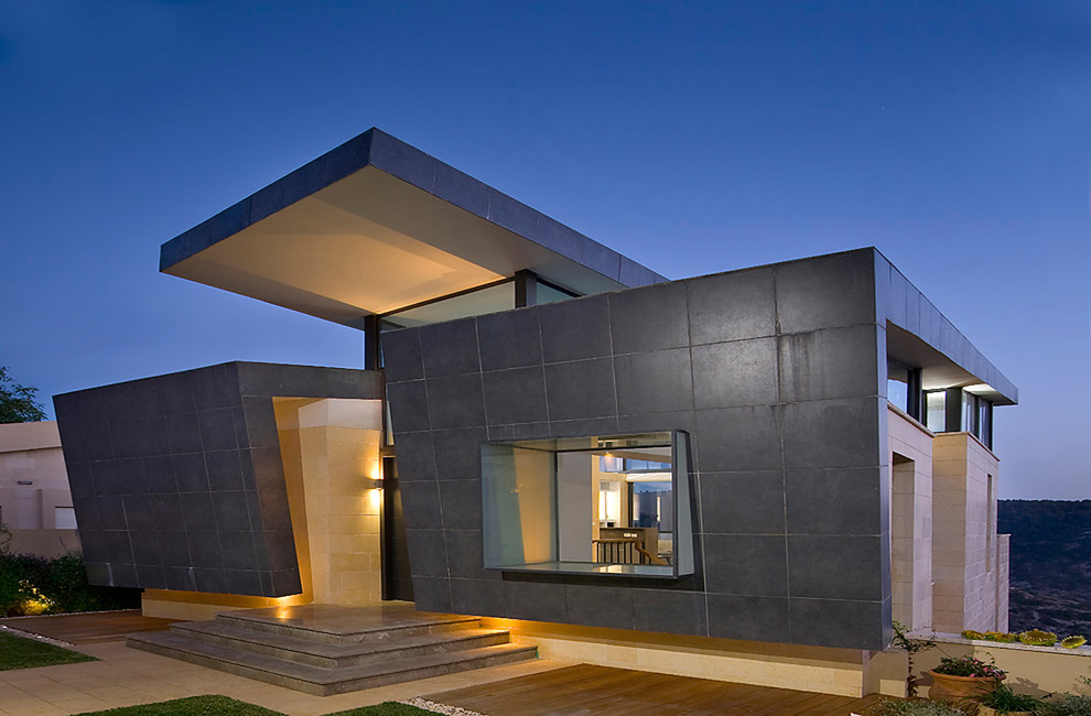 Idee per la facciata di una casa contemporanea di medie dimensioni
