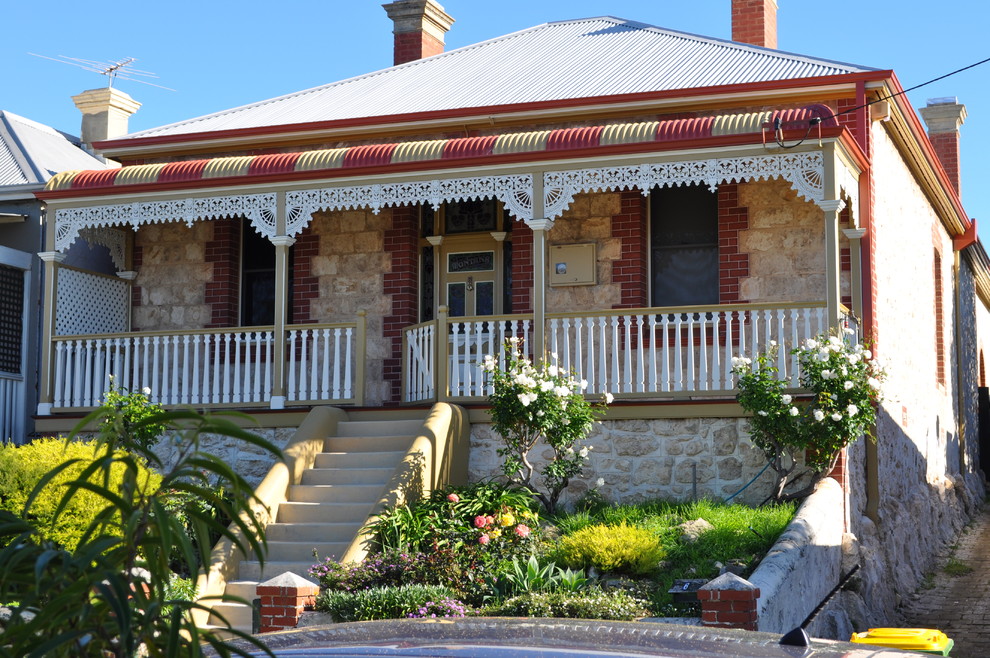This is an example of a medium sized victorian bungalow house exterior in Perth.