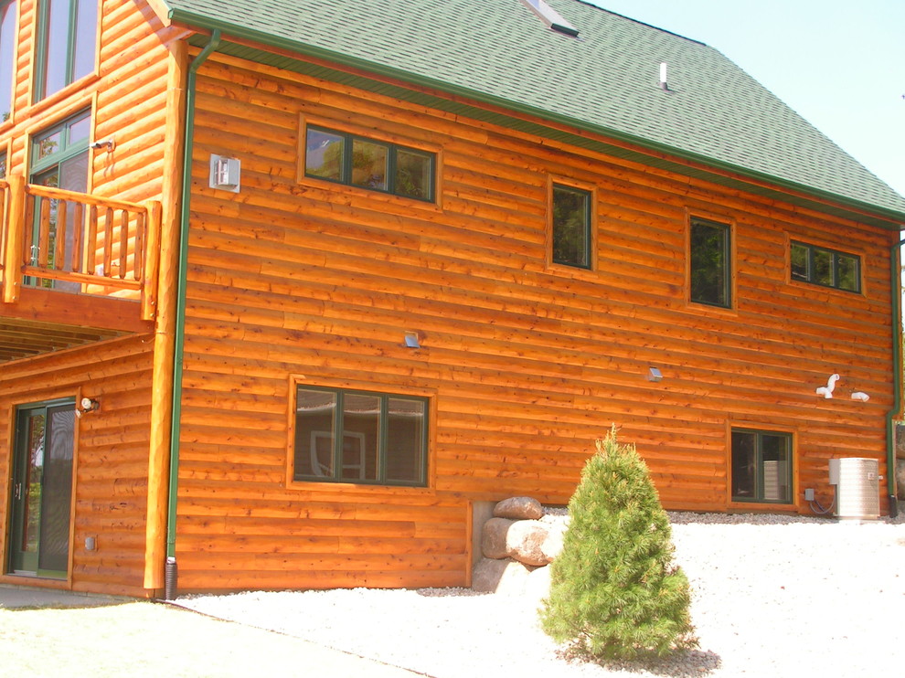 Exterior Log Siding with Stain colors Rustic Exterior Exterior Log Siding with Stain colors Rustic Exterior