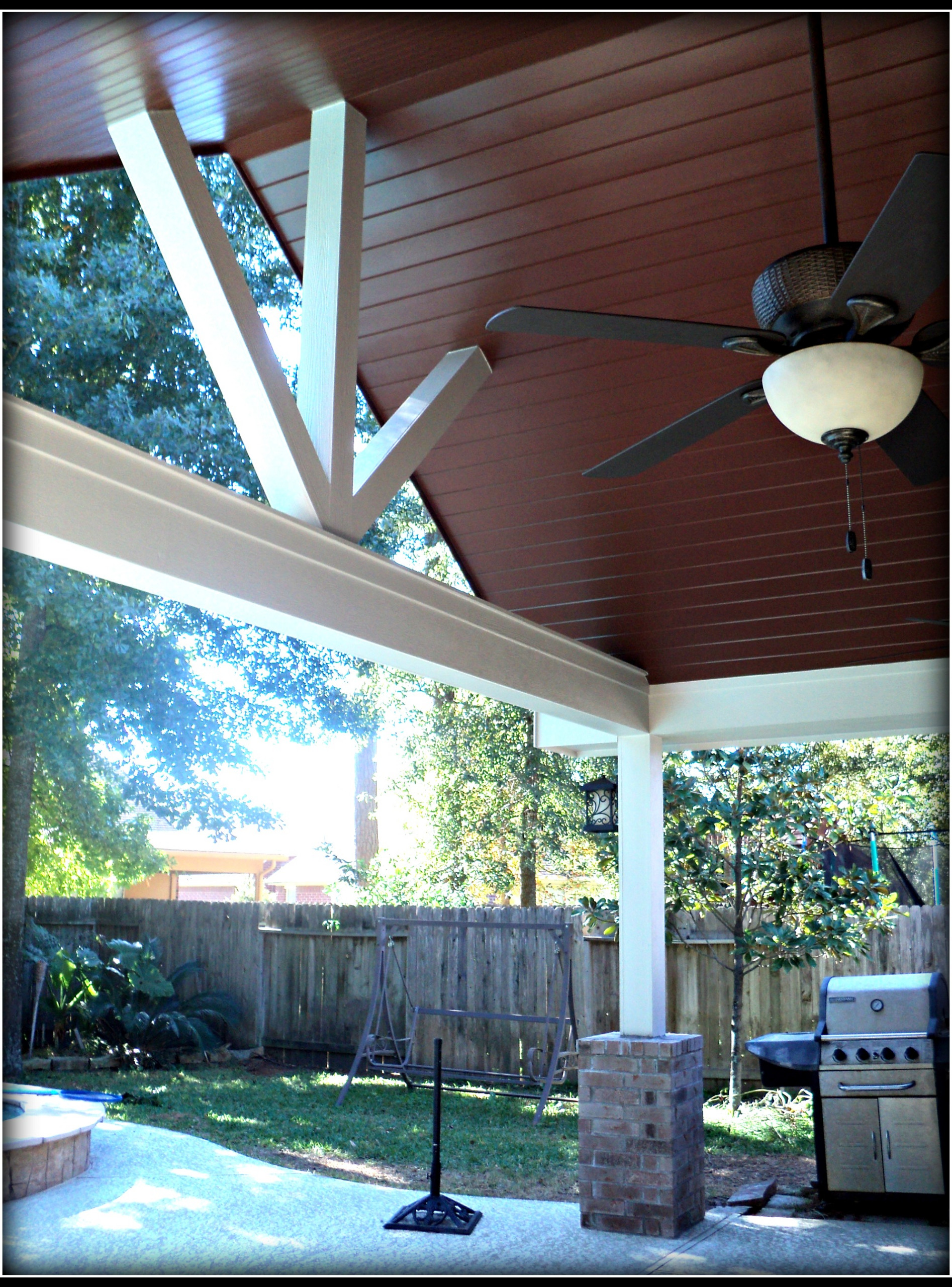 warren s outdoor living kingwood tx on Open Gable Patio Houzz