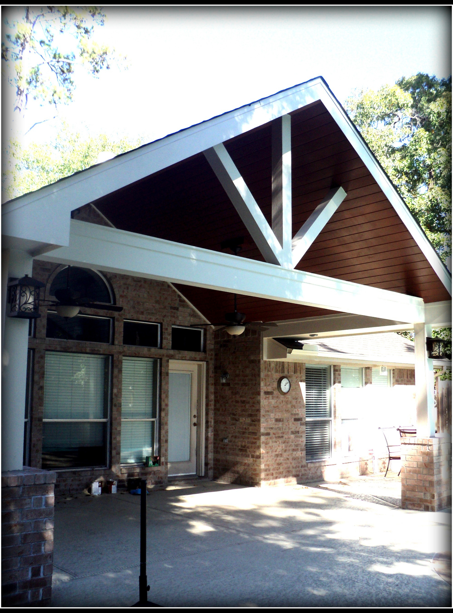 warren s outdoor living kingwood tx on Open Gable Patio Houzz