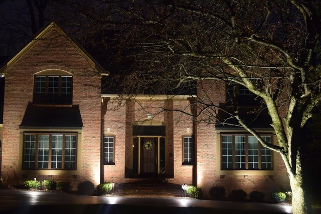 Exterior Up Lighting Transitional House Exterior