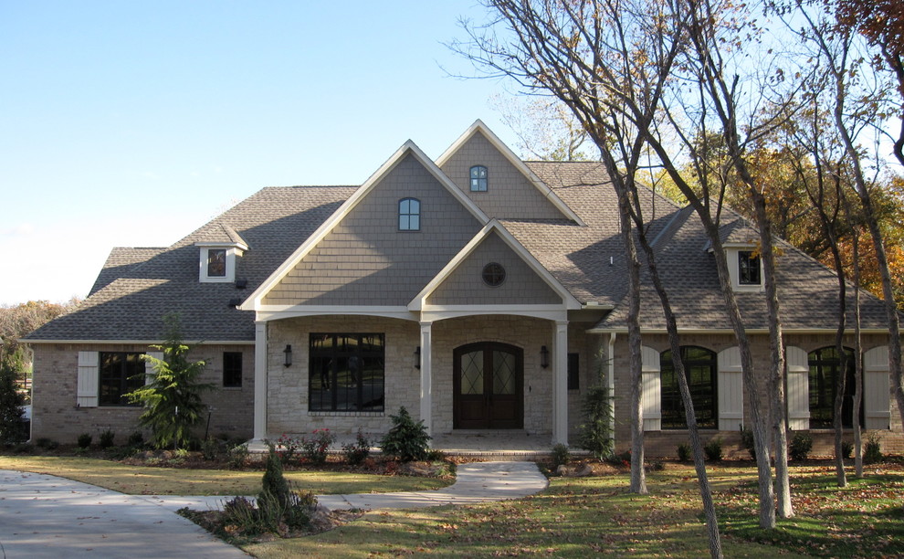 Exterior with Brick & Stone Traditional Exterior Oklahoma City