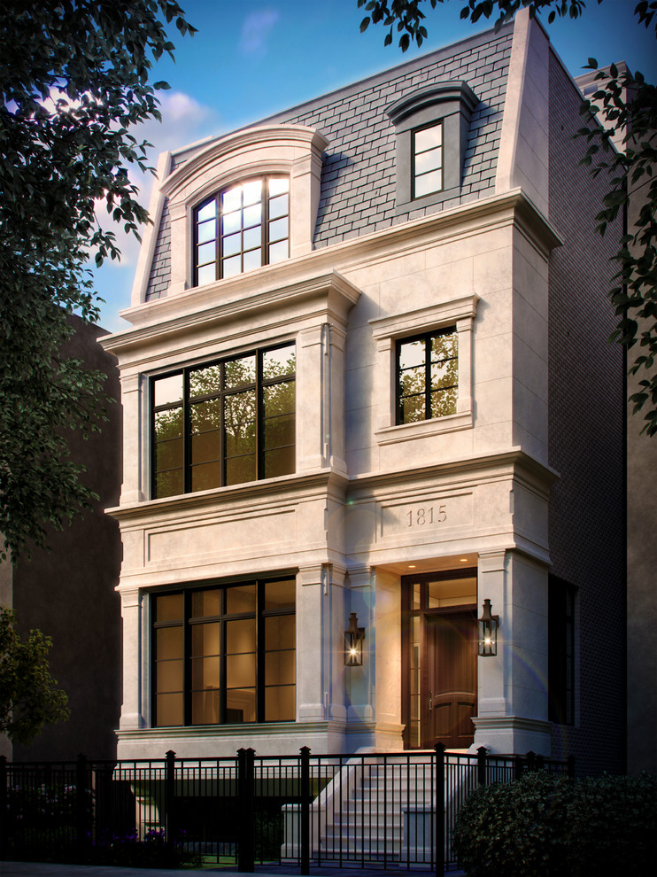 Design ideas for a classic house exterior in Chicago.