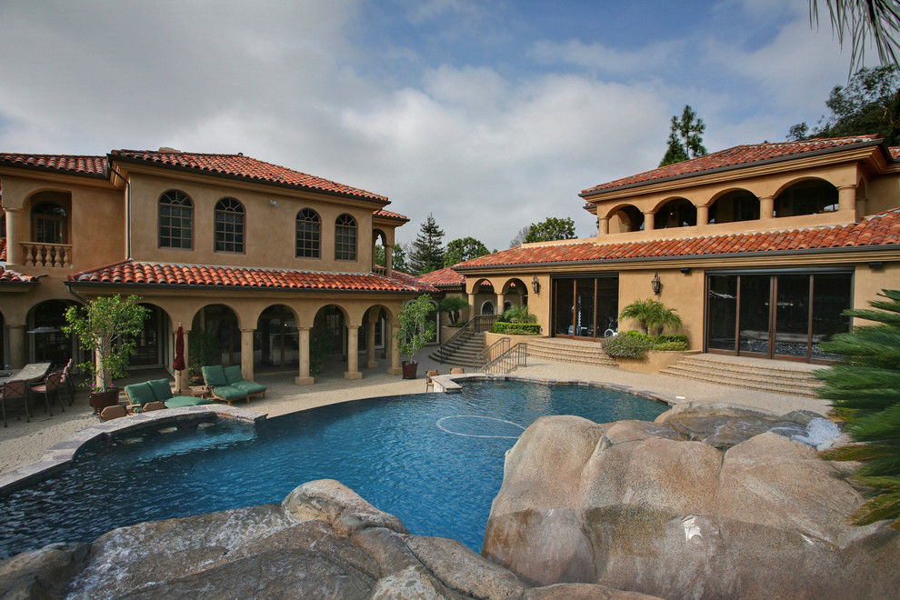 Tuscan exterior home photo in San Diego