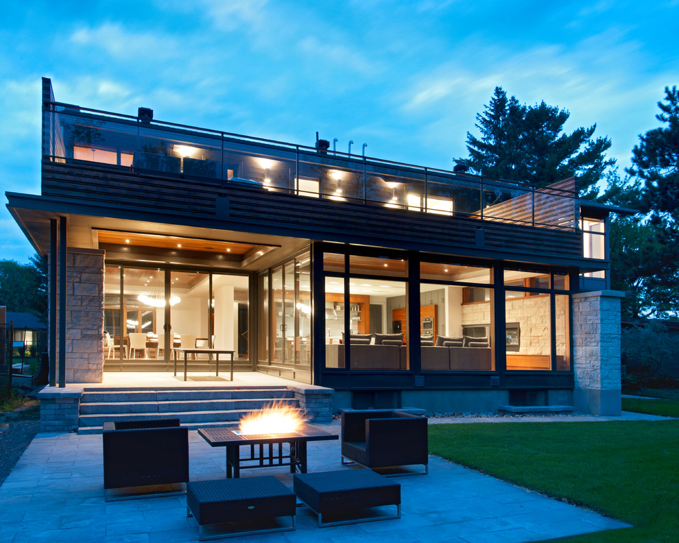 Trendy two-story exterior home photo in Ottawa