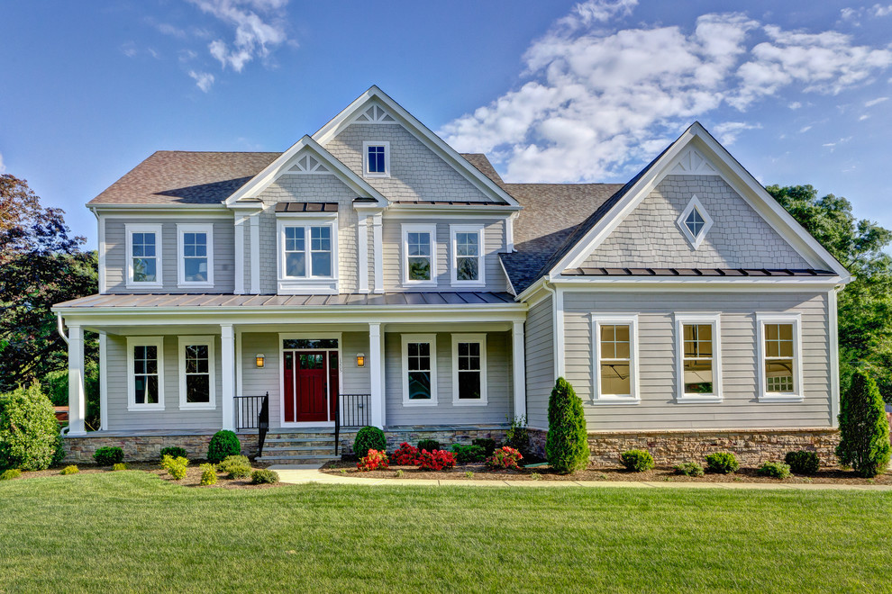 Dreistöckiges Uriges Haus mit Faserzement-Fassade und beiger Fassadenfarbe in Washington, D.C.