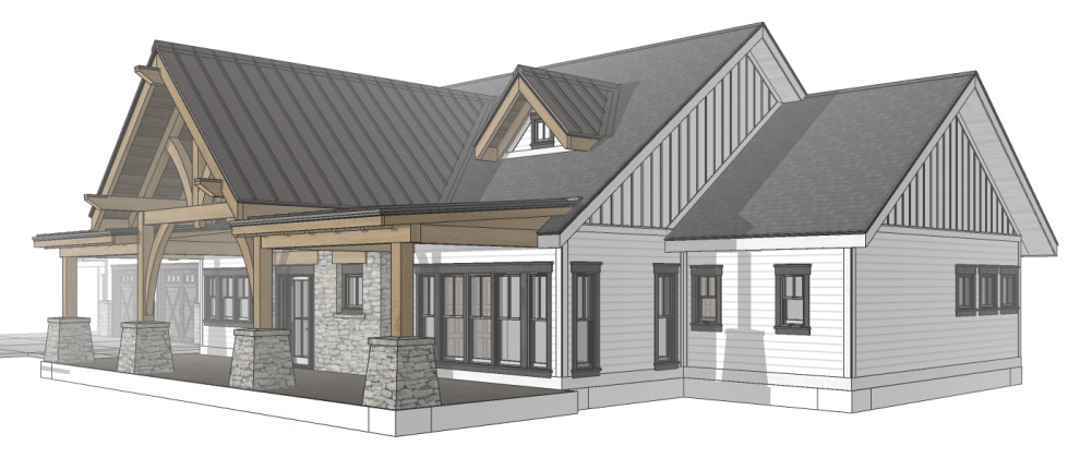Design ideas for a farmhouse house exterior in Other.