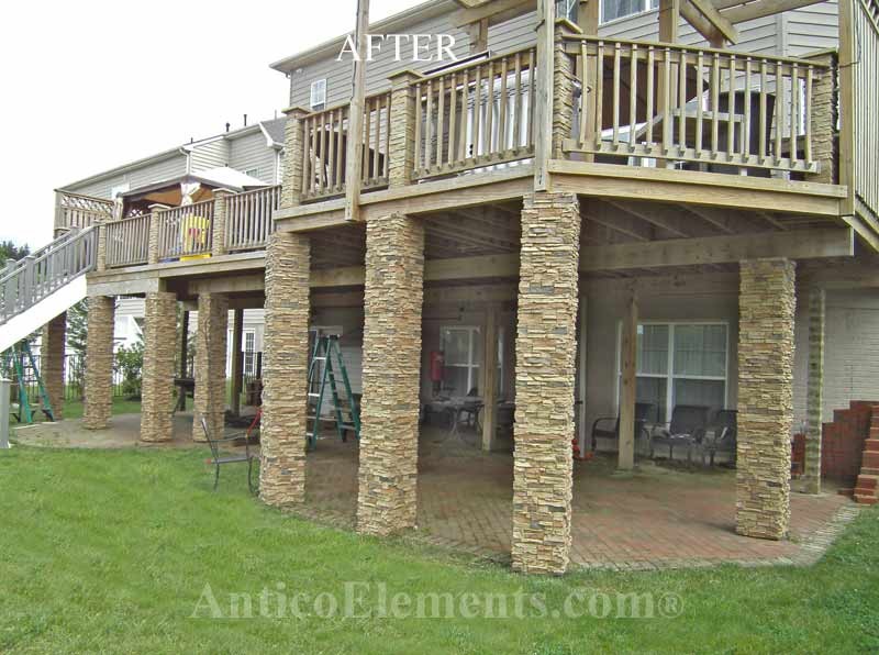 Faux Stone Columns, Post wraps, Column wraps Traditional Exterior