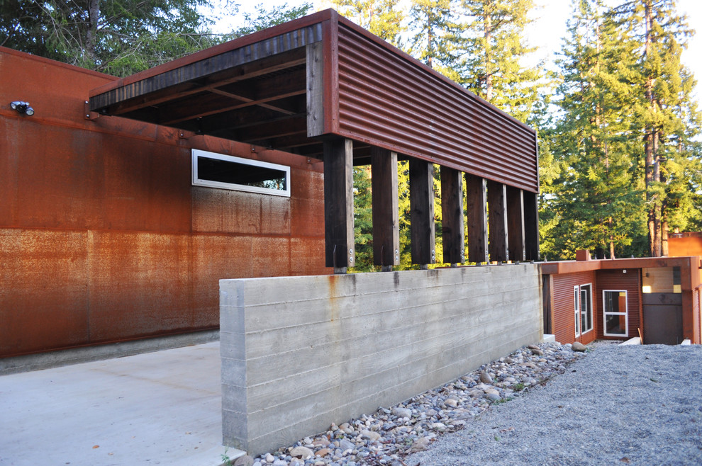 Inspiration for an industrial metal exterior home remodel in San Francisco