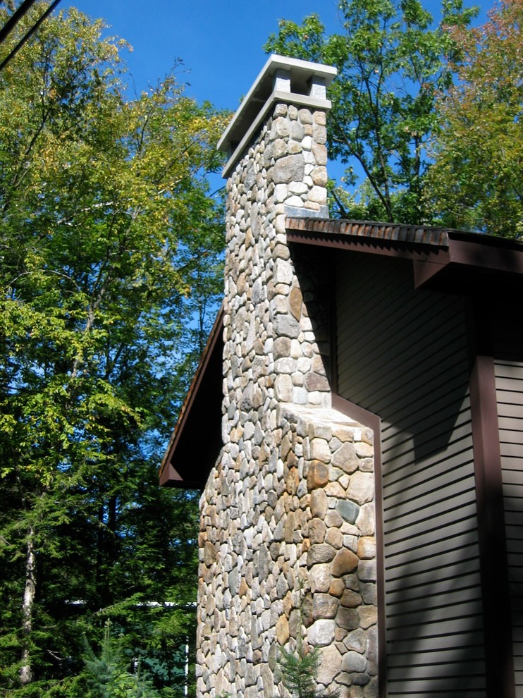 Field Stone Chimney Traditional Exterior Raleigh by Milestone