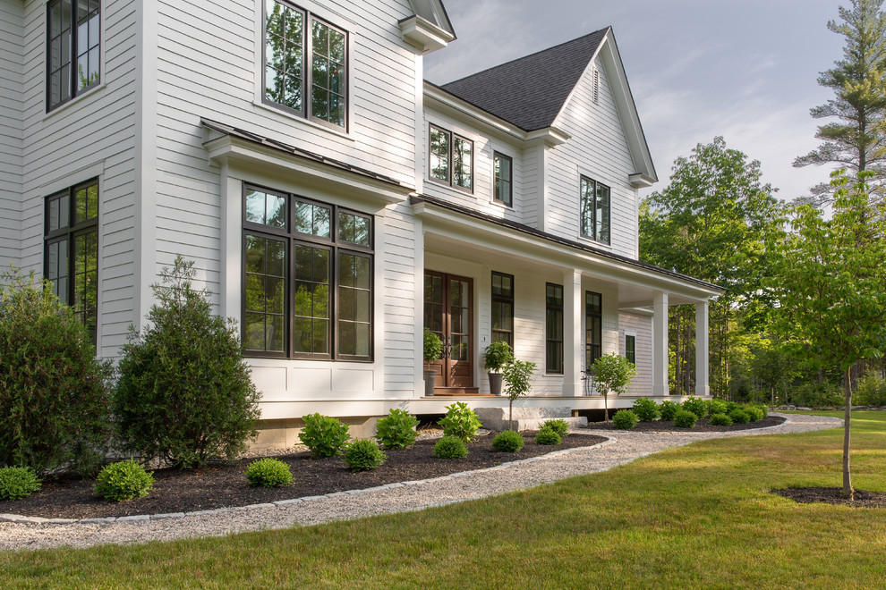 Fieldstone Farmhouse Exterior Portland Maine by Kevin Browne Architecture Houzz