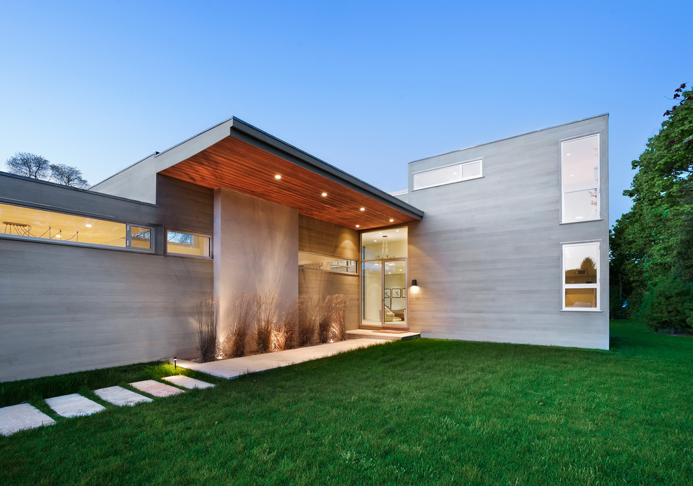 Идея дизайна: двухэтажный дом в стиле модернизм