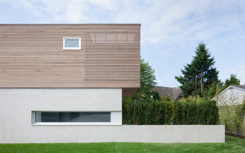 Réalisation d'une façade de maison minimaliste.