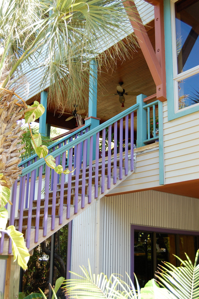 Example of an eclectic exterior home design in Tampa