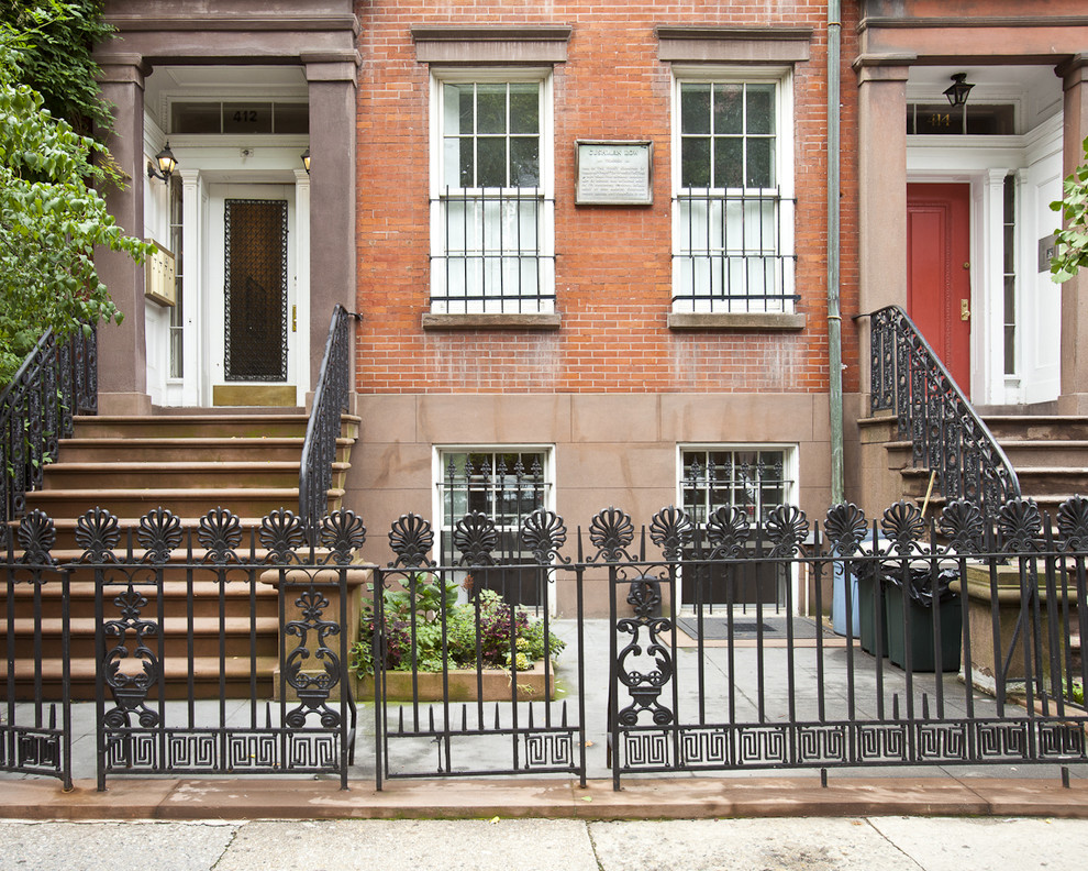 This is an example of a classic brick house exterior in New York.