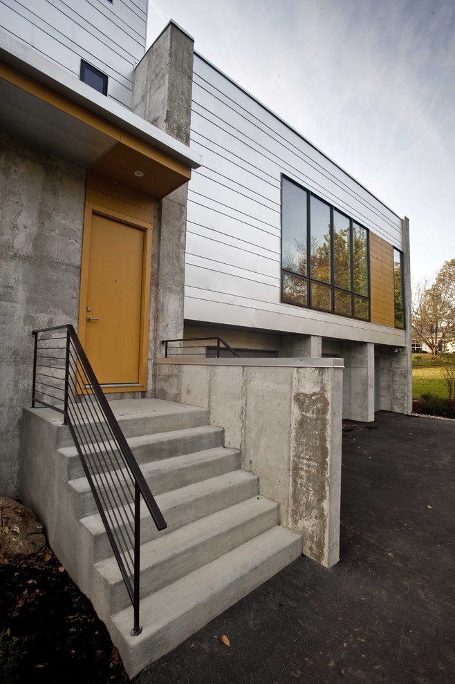 Modernes Haus mit Metallfassade in Indianapolis