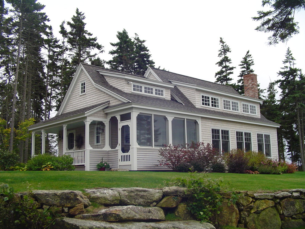 Coastal wood exterior home idea in Portland Maine