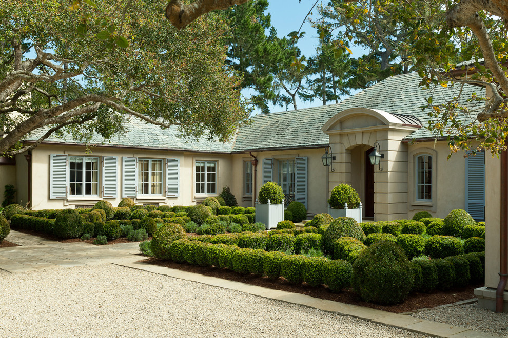 Example of a french country exterior home design in San Francisco