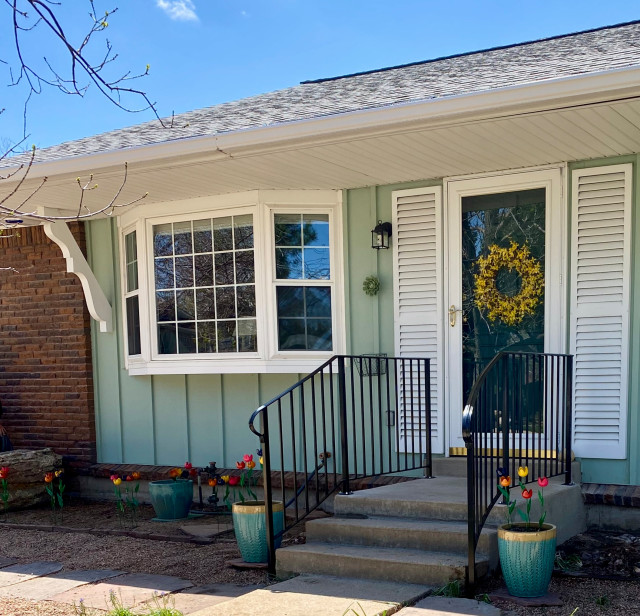 French curve exterior railing French Country House Exterior