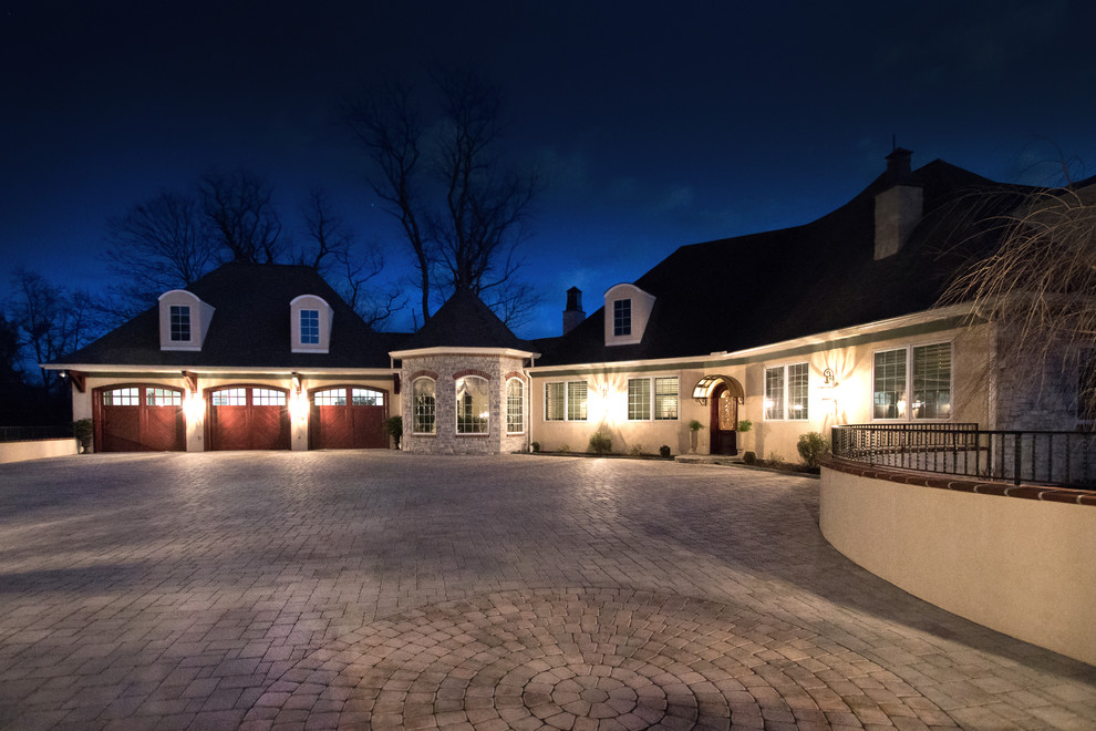 French Provincial Carriage House Addition Traditional Exterior