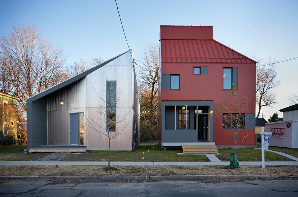 Modern metal exterior home idea in New York
