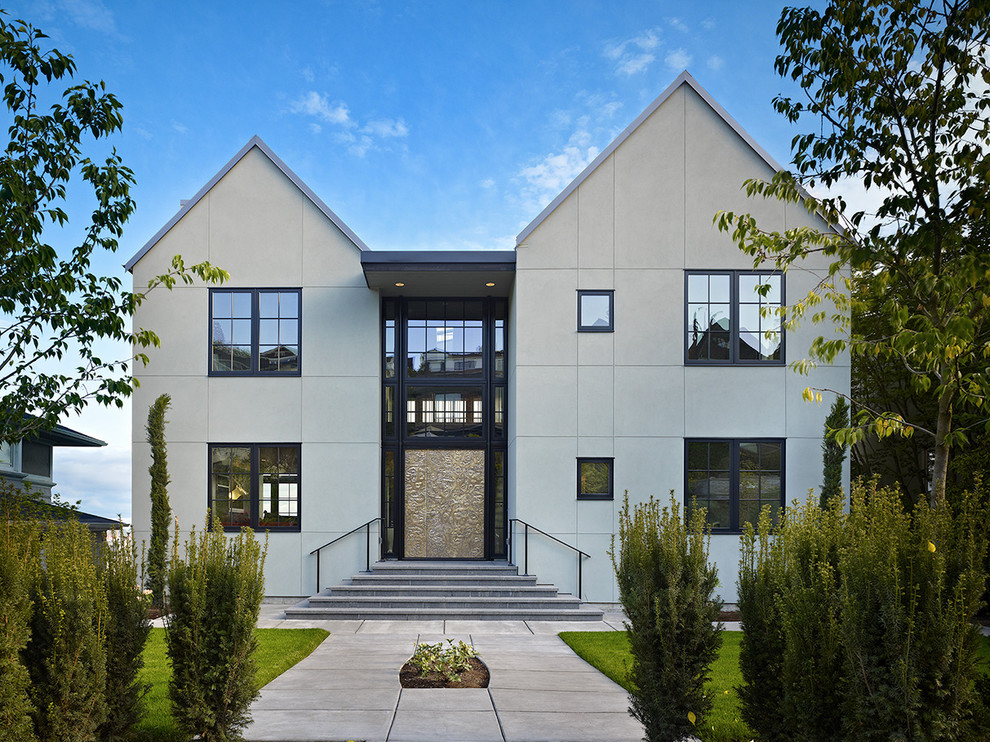 Front Elevation Transitional Exterior Seattle by Janof