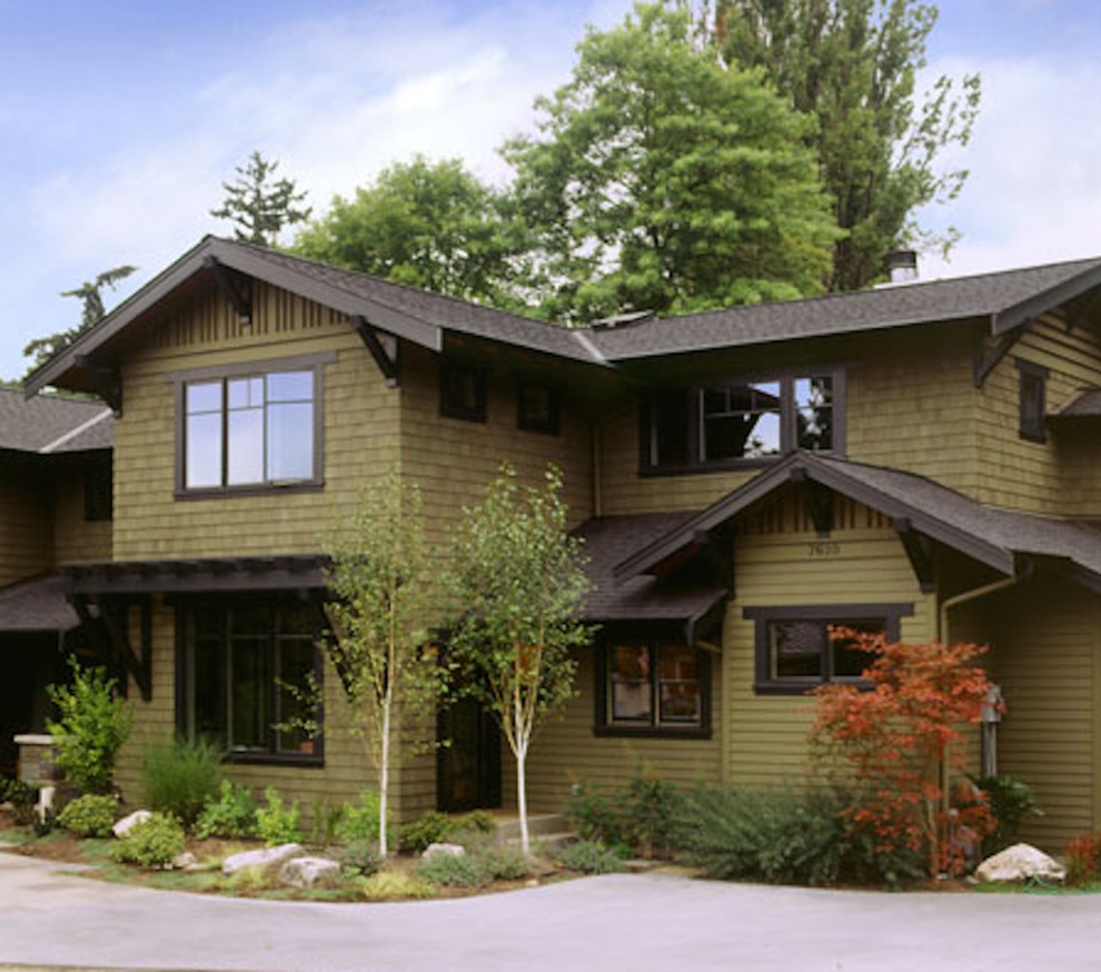 Country Holzfassade Haus mit grüner Fassadenfarbe in Seattle