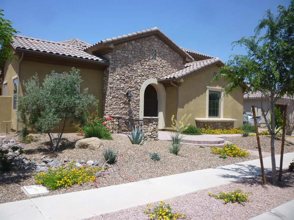 Inspiration for a mediterranean exterior home remodel in Phoenix